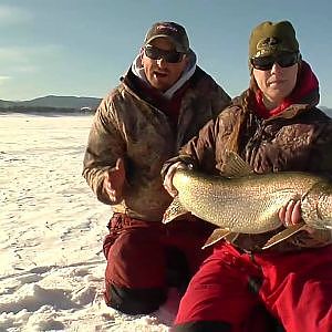 Fishing Video. Ice Fishing for Huge Lake Trout in Granby, CO Part 1 of 2