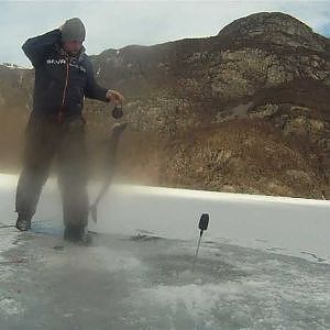 Icefishing for sharks in Frafjord, Norway
