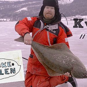 Isfiske kveite // Ice fishing halibut - Isfiskeskolen Ep8