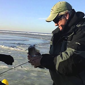 Door County Ice fishing, 10 pound walleyes, whitefish, Bay of Green Bay, Sturgeon Bay