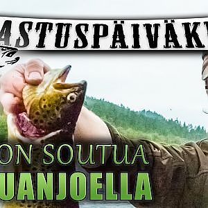 Taimenen ja harjuksen kalastusta ● Perhon soutua Juutualla