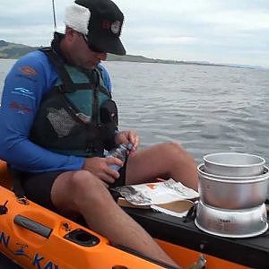 shark Kayak fishing, trangia cook up