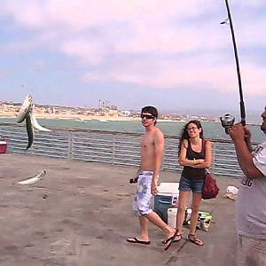 Hermosa Beach Pier Fishing For Mackerel