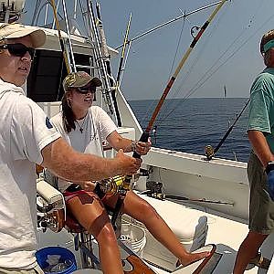 Catching first marlin