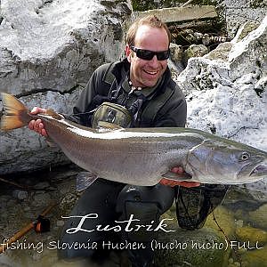 Lustrik Fly fishing Slovenia, Huchen, Danube taimen, Hucho, (Fliegenfischen auf Huchen Slowenien)
