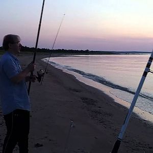 Fishing for flounder at the Baltic Sea
