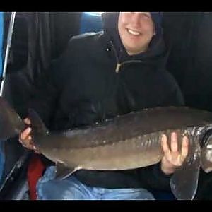 HUGE 50 INCH STURGEON ICE FISHING!!