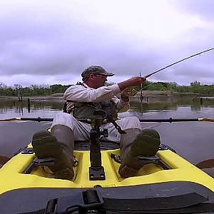 Kayak fly fishing for bass