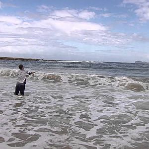 Beach fishing with metal lures