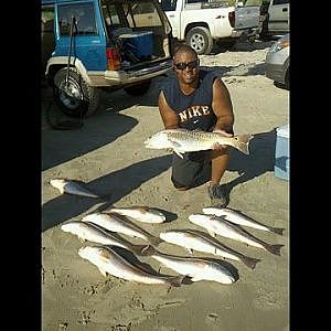 Red Fish 50 inch Surf Fishing South Padre Island Mark Anthony