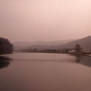 "Looper Stausee" aus Sicht des Überlaufwehrs