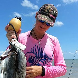 Trout Fishing - COPANO BAY TEXAS - kayak fishing - Ultimate Outdoor Girls