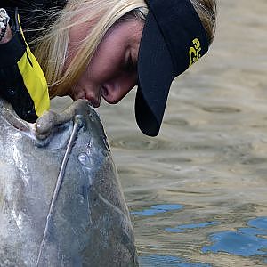 Babs fishing on catfish