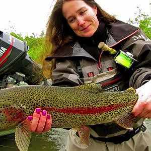 Fly Fishing for Rainbow Trout and Salmon on the Kanektok River at Reel Action Alaska Lodge. Set 720p