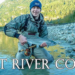 Fly fishing for Coho Salmon on the Pitt River, British Columbia, Canada.