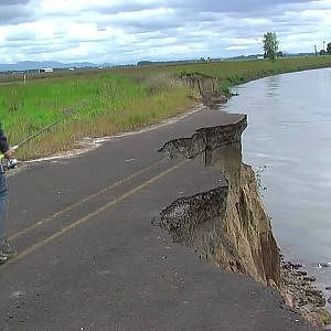 Fishing  with salmon eggs at the Willamette river, Oregon