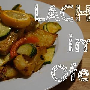 KOCHEN - Lachs im Ofen mit Gemüse und Kartoffeln #mediterran