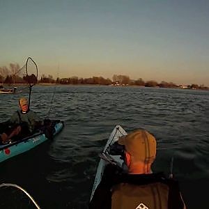 Kayak fishing for Walleye on Detroit River